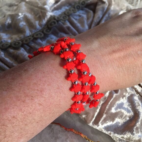 THREE HOT Orange Tamale Red Turtle Bracelets! - Picture 3 of 3